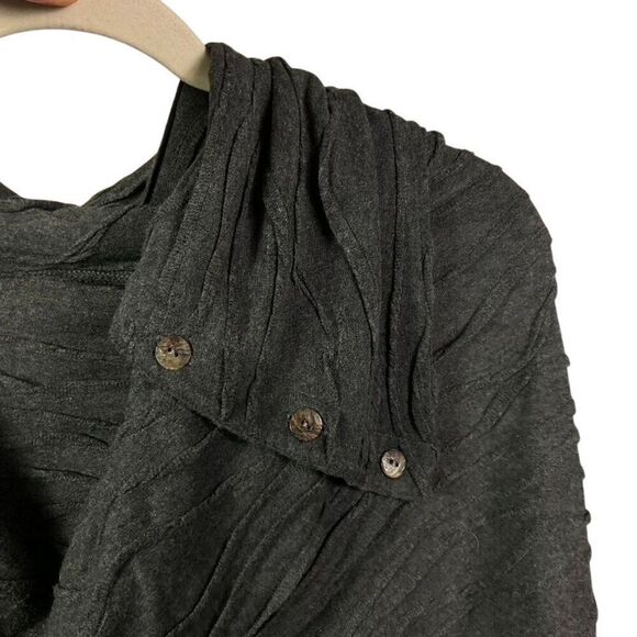 NWT Apropos Charcoal Gray Textured Women's Poncho Sweater Size L Polyester/Rayon - Picture 6 of 13
